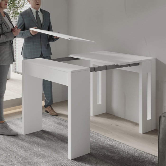 Hanah Home Mesa Consola Extensible Blanca